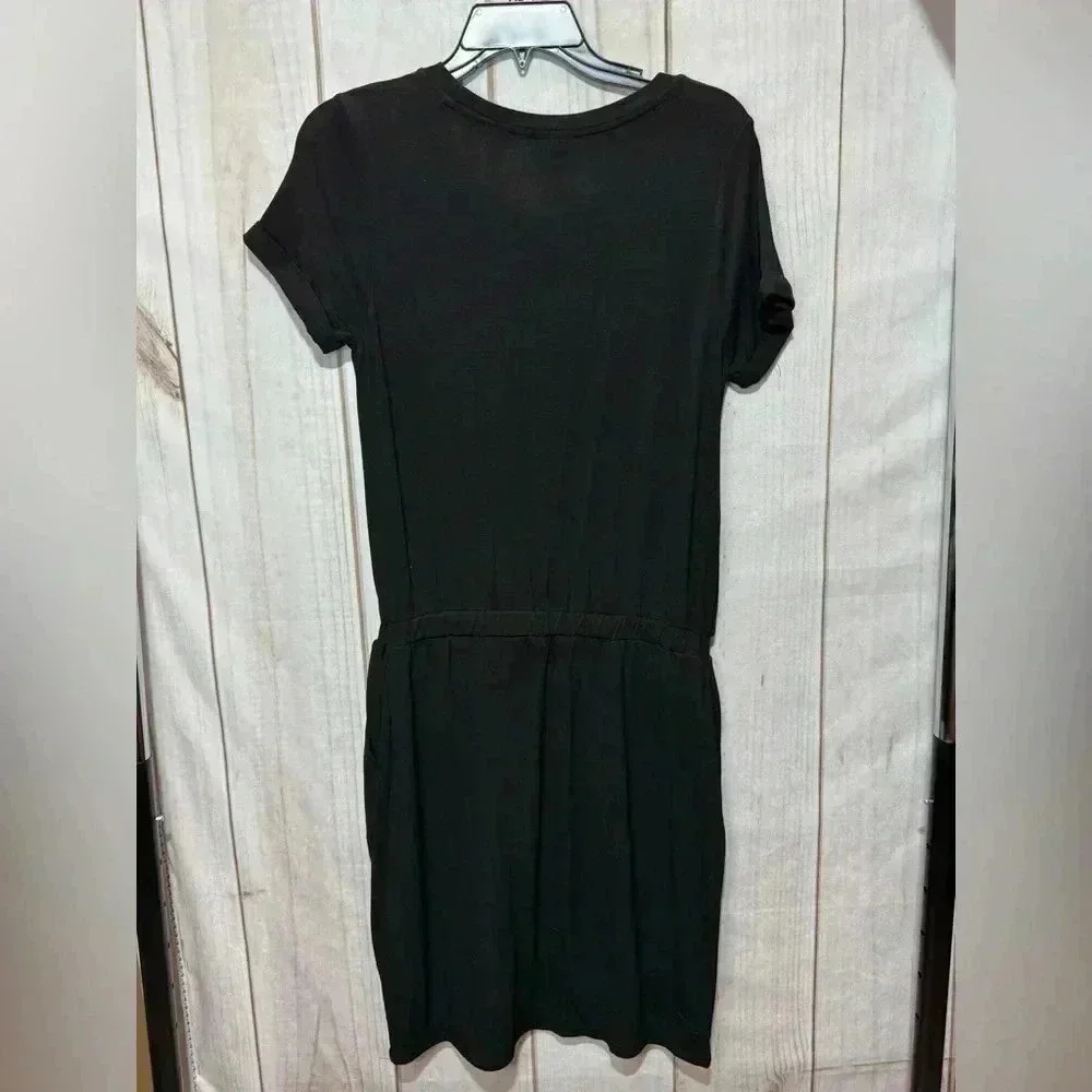 32 Degrees NWT Cool Jersey Dress Black Drop Elastic Waist Women’s Small - Picture 2 of 4